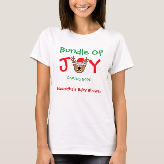 Bundel met vrolijk kerstBaby shower T-shirt (Voorkant)