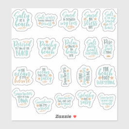 bundel pack schattig strand motivatie QUOTE Sticker
