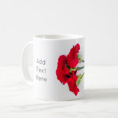 bundel rode anjerbloemen koffiemok (Voorkant links)