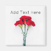 bundel rode anjerbloemen magneet (Voorkant)