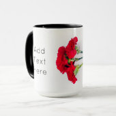 bundel rode anjerbloemen mok (Voorkant links)