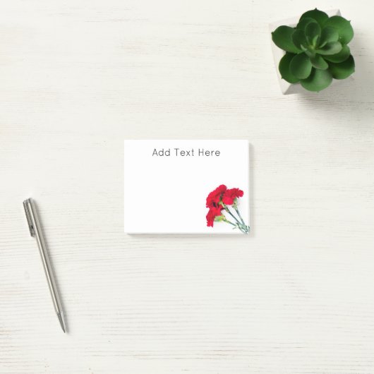 bundel rode anjerbloemen post-it® notes (Kantoor)