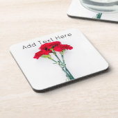 bundel Rode anjers Bier Onderzetter (Linkerzijde)