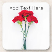 bundel Rode anjers Bier Onderzetter (Voorkant)