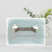 Bundel van de uitnodiging van het Joy Baby shower (Staand voorkant)