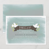 Bundel van de uitnodiging van het Joy Baby shower (Voorkant / Achterkant)