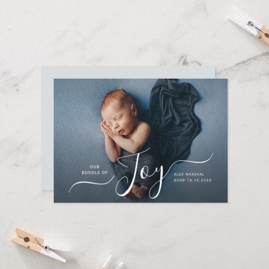 bundel van de vreugdebevallingskaart kaart (Voorkant / Achterkant in situ)