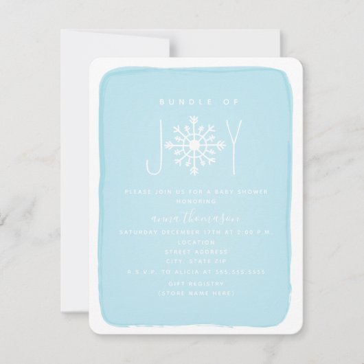 bundel van het Baby shower Joy Snowflake - blauw Kaart (Voorkant)
