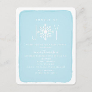 bundel van het Baby shower Joy Snowflake - blauw Kaart