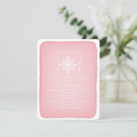 Bundel van het Baby shower van de Joy Snowflake -  Kaart (Staand voorkant)