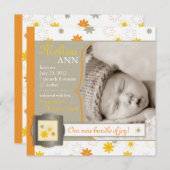 Bundel van het Joy Birth Announcement Square Aankondiging (Voorkant / Achterkant)
