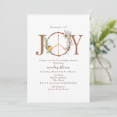 bundel van het Joy Floral Peace Sign Boho-Baby sho Kaart (Staand voorkant)