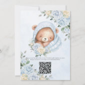 Bundel van Joy Beer Blue Floral Boy Baby shower Kaart (Achterkant)