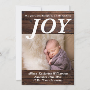 Bundel van Joy Birth Announcement kerstfoto Feestdagenkaart