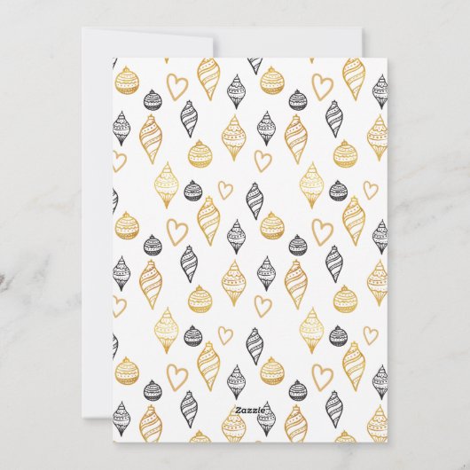 Bundel van Joy Black en Gold kerstversieringen Feestdagenkaart (Achterkant)