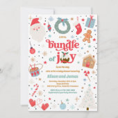 Bundel van Joy Blue Boy Winter Baby shower Kaart (Voorkant)