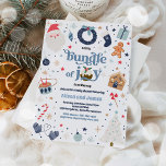 Bundel van Joy Blue Boy Winter Baby shower Kaart<br><div class="desc">Bundel van Joy Blue Boy Winter Baby shower Uitnodiging</div>