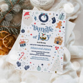 Bundel van Joy Blue Boy Winter Baby shower Kaart