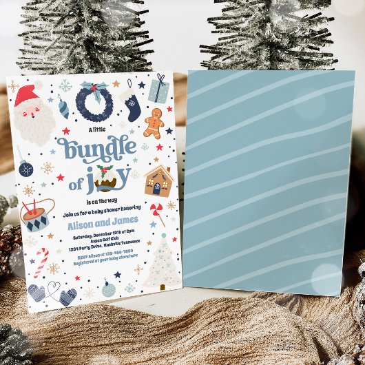 Bundel van Joy Blue Boy Winter Baby shower Kaart