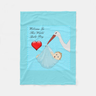 Bundel van Joy Boy Stork Fleece Blanket Deken