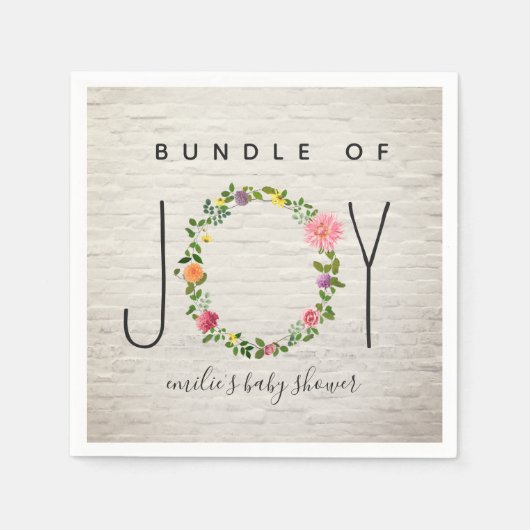 Bundel van Joy Brick Krans Bloemen Baby shower Servet (Voorkant)
