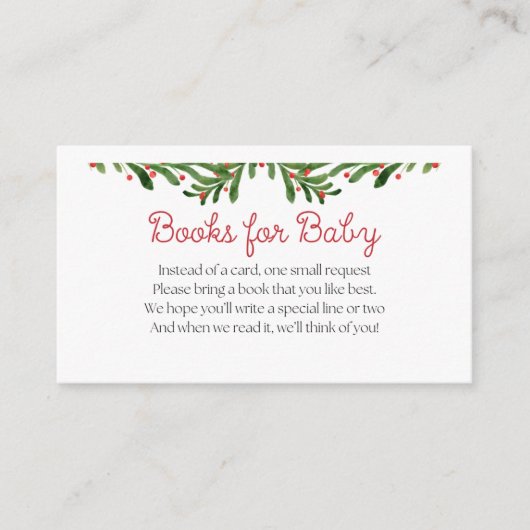 Bundel van Joy Christmas Baby shower Boeken voor B Informatiekaartje (Voorkant)