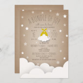 Bundel van Joy Clouds + Stars Baby shower Kaart (Voorkant / Achterkant)