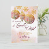 Bundel van Joy Foto met kerstversieringen Zwangers Aankondiging (Staand voorkant)