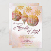 Bundel van Joy Foto met kerstversieringen Zwangers Aankondiging (Voorkant / Achterkant)