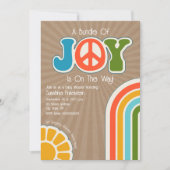 Bundel van Joy Groovy Peace Hippie Baby shower Kaart (Voorkant)