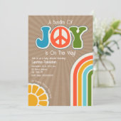 Bundel van Joy Groovy Peace Hippie Baby shower Kaart (Staand voorkant)