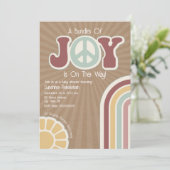 Bundel van Joy Groovy Peace Muted Cardstock Baby Kaart (Staand voorkant)