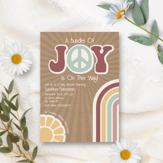 Bundel van Joy Groovy Peace Muted Cardstock Baby Kaart
