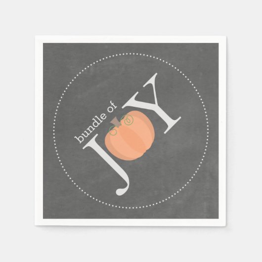 Bundel van Joy Krijtbord Pompoen Herfst Baby showe Servetten (Voorkant)