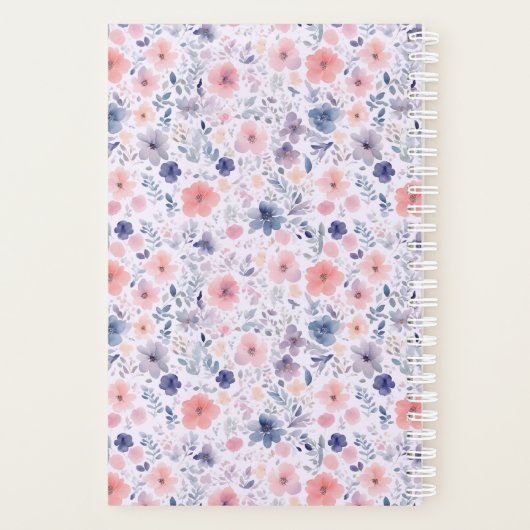 Bundel van Joy Lavendel Roze Bloemen Zwangerschap Planner (Achterkant)