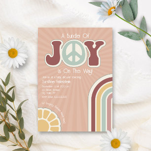 Bundel van Joy Muted Rainbow Peace Sign Baby showe Kaart