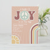 Bundel van Joy Muted Rainbow Peace Sign Baby showe Kaart (Staand voorkant)