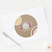 Bundel van Joy Peace Roze Bruin Baby shower Hippie Ronde Sticker (Envelop)