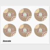Bundel van Joy Peace Roze Bruin Baby shower Hippie Ronde Sticker (Vel)