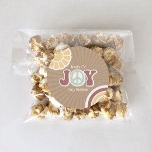 Bundel van Joy Peace Roze Bruin Baby shower Hippie Ronde Sticker