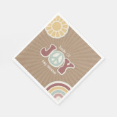 Bundel van Joy Peace Roze Bruin Hippie Baby shower Servet (Hoek)