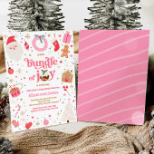 Bundel van Joy Pink Meisje Winter Baby shower Kaart