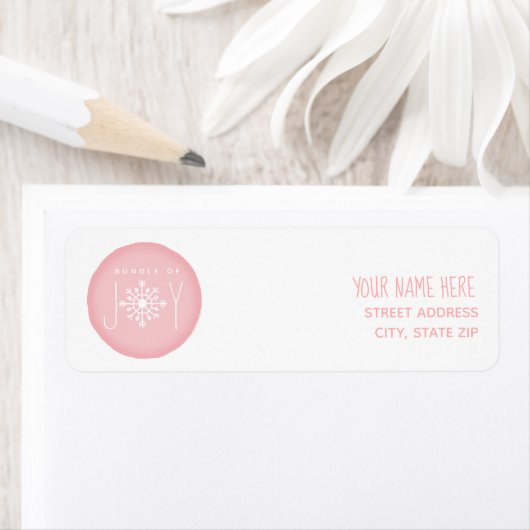 Bundel van Joy Pink Winter Baby shower Etiket (Insitu)