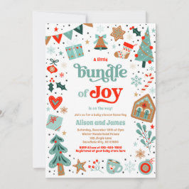 Bundel van Joy Red en Blue Christmas Baby shower Kaart