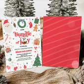 Bundel van Joy Red Traditional Winter Baby shower Kaart