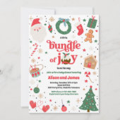 Bundel van Joy Red Traditional Winter Baby shower Kaart (Voorkant)