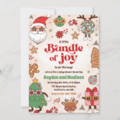 Bundel van Joy Retro Christmas Baby shower Kaart (Voorkant)