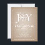 Bundel van Joy Snowflake Baby shower - Cardstock Kaart<br><div class="desc">Een neutrale baby shower uitnodiging met de zin "Bundel van vreugde" met een afbeelding van een sneeuwvlok opgenomen in de belettering in plaats van een "O". De achtergrond is geïnspireerd op bruin karton. Pas de tekst aan met details van uw gelegenheid.</div>