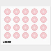Bundel van Joy Snowflake Roze Baby shower Ronde Sticker (Vel)