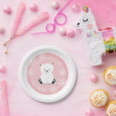 Bundel van Joy Snowflake Winter Roze Baby shower Papieren Bordje (Feest)